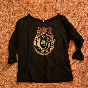 Slayer womens old school 1984 3/4 sleeve size XL sweatshirt material T-shirt